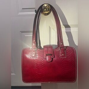 Y2K Leather Red Aligator pattern formal Shoulder Bag.
